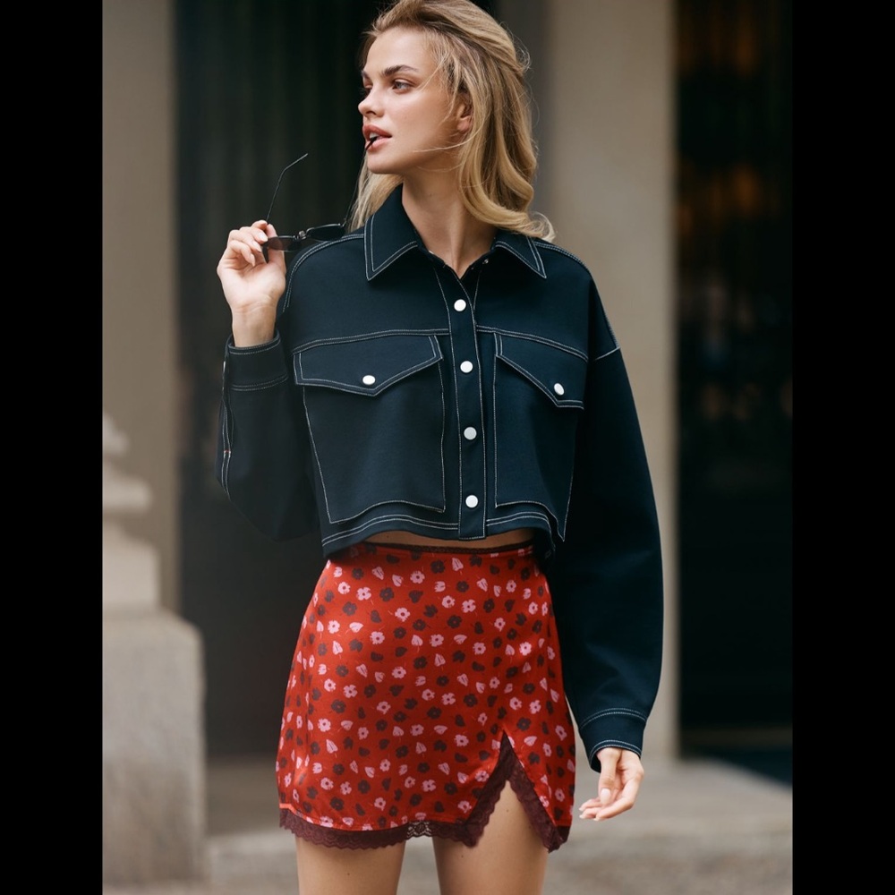 Maeve Lace-Trim Mini Slip Skirt